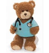 Gund "Medical Bear" 11吋可愛戴醫生聽筒小熊